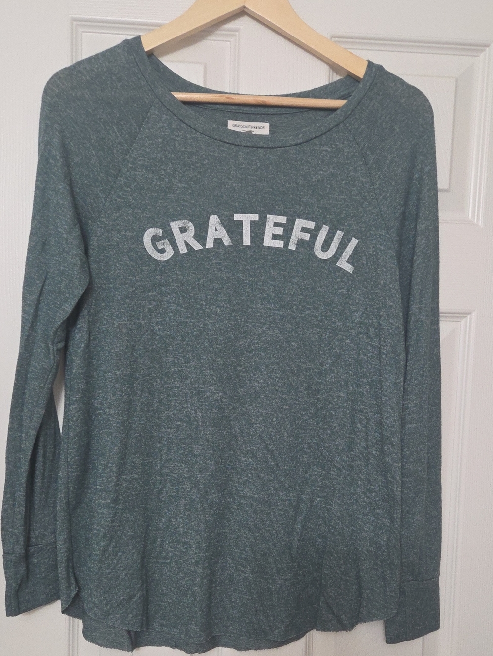Grayson Threads Green 'GRATEFUL' Long Sleeve Tee